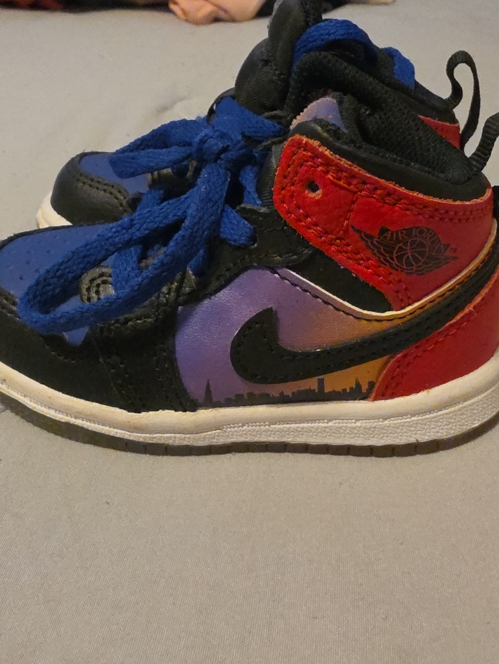 Jordan Kids High-Top Sneakers in Blue/Red/Purple